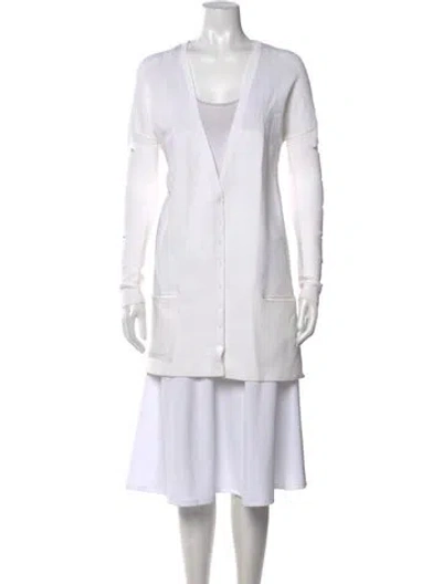 Pre-owned Cushnie V-neck Sweater In White