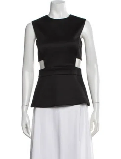 Pre-owned Cushnie Wool Crew Neck Top In Black