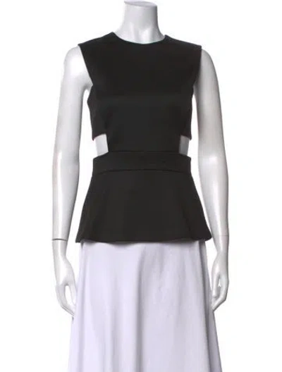 Pre-owned Cushnie Wool Crew Neck Top In Black