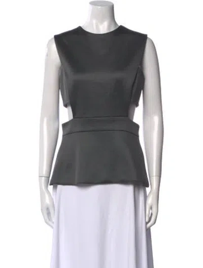 Pre-owned Cushnie Wool Crew Neck Top In Gray