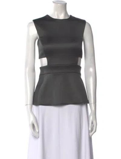 Pre-owned Cushnie Wool Crew Neck Top In Gray