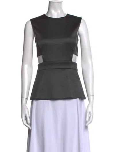 Pre-owned Cushnie Wool Crew Neck Top In Gray