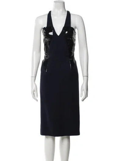 Pre-owned Cushnie Wool Knee-length Dress In Blue