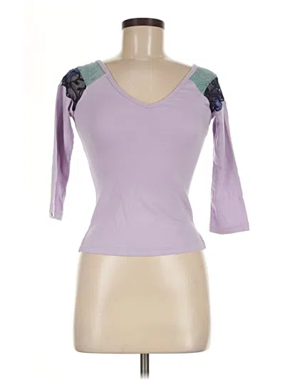Pre-owned Custo Barcelona 3/4 Sleeve Top Purple Sweetheart Neckline Tops