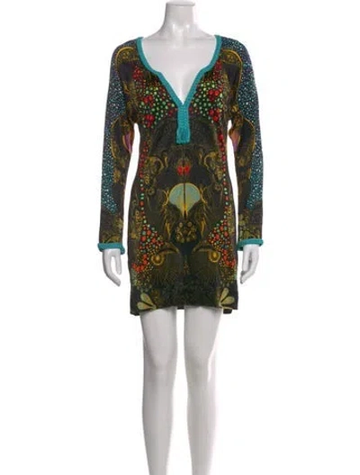 Pre-owned Custo Barcelona Graphic Print Mini Dress In Multi