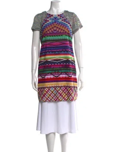 Pre-owned Custo Barcelona Graphic Print Mini Dress In Multicolor