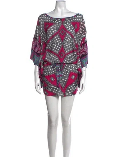 Pre-owned Custo Barcelona Graphic Print Mini Dress W/ Tags In Multicolor