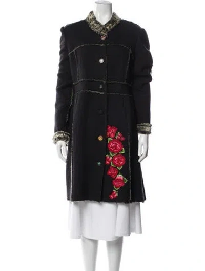 Pre-owned Custo Barcelona Patterned Coat In Black