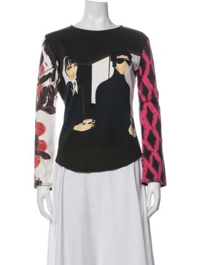 Pre-owned Custo Barcelona Vintage Graphic Print Top In Black