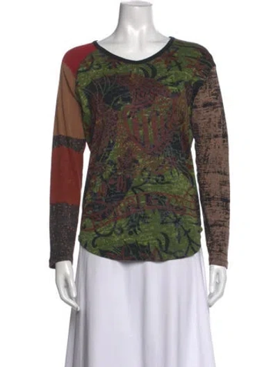 Pre-owned Custo Barcelona Vintage Graphic Print Top In Green