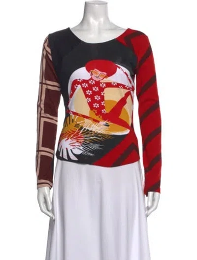 Pre-owned Custo Barcelona Vintage Silk Top In Red