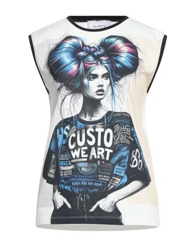Custo Barcelona Woman T-shirt White Size L Cotton, Viscose