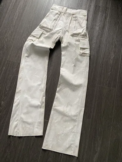 Pre-owned Custom X Maison Margiela Aged Flared Denim Cargo Pants In Cream