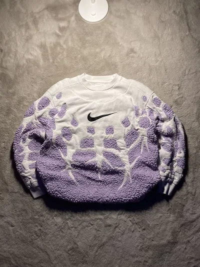 Pre-owned Custom X Nike Fleece Sweatshirt Custom Vintage Y2k Purple Baggy