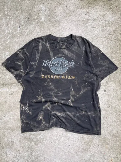 Pre-owned Custom X Vintage Divine Sins Baggy Vintage Hard Rock Bleached Dye Tee In Black