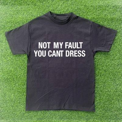 Pre-owned Custom X Vintage Not My Fault You Cant Dress Tshirt In Black