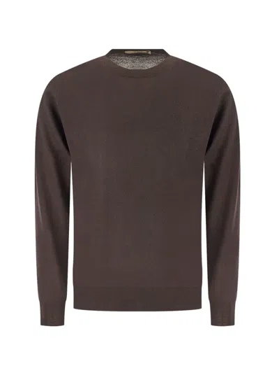 Customer Lovers Crew-neck Virgin Wool Sweater In Brown