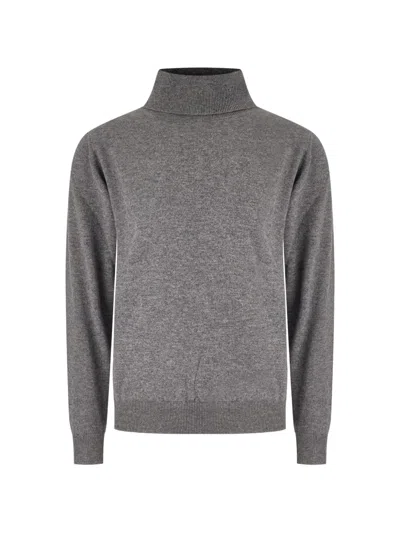Customer Lovers Ribbed-trim Turtleneck Sweater In Gray