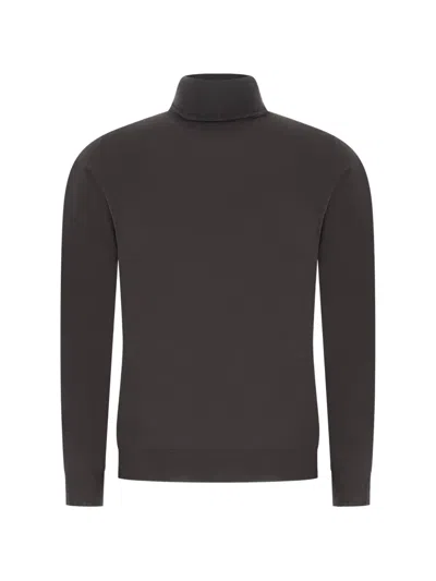 Customer Lovers Roll-neck Fine-knit Sweater In Brown