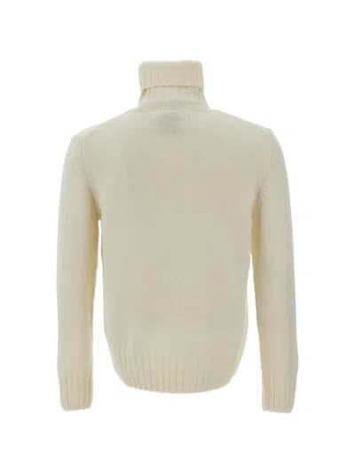 Customer Lovers Roll-neck Ribbed-trim Wool Sweater In White