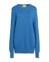 Customer Lovers Woman Sweater Azure Size M Wool In Blue