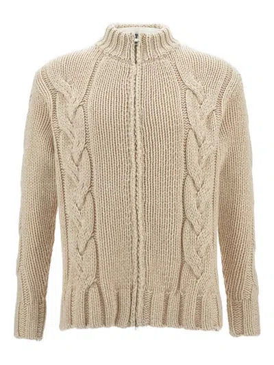 Customer Lovers Zip Cable-knit Cardigan In Neutral
