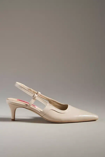 Custommade Anita Patent Slingback Heels In White