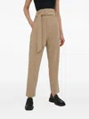 Custommade Belted High-waisted Trousers In Brown