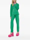Custommade Crystal-embellished Double-breasted Blazer In Green