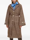 Custommade Herringbone Buttoned Single-breasted Coat In Brown