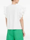 Custommade Layered Ruffle-sleeve Top In White