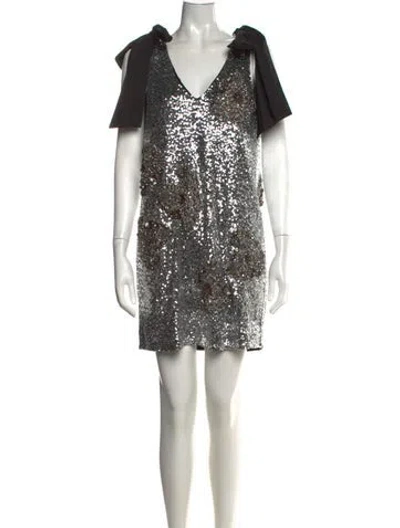 Pre-owned Custommade Patterned Mini Dress W/ Tags In Multicolor