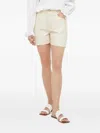 Custommade Pearl-embellished Leather Shorts In Neutral