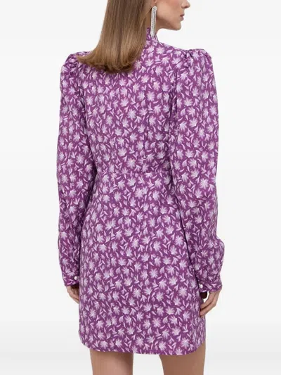 Custommade Pearl-embellished Mini Dress In Purple