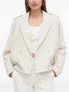 Custommade Pearl-embellished Tweed Jacket In White