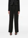 Custommade Pleated Jewel-embellished Straight Trousers In Black