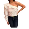 Custommade Saddy One Shoulder Top In White In White