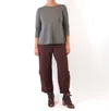 Cut Loose Quarter Sleeve Boatneck Tee In Myrtle In Multi