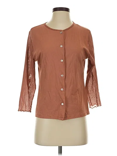 Pre-owned Cut Loose 3/4 Sleeve Blouse In Brown