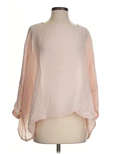 Pre-owned Cut Loose 3/4 Sleeve Blouse In Pink