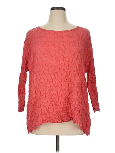 Pre-owned Cut Loose 3/4 Sleeve Blouse In Red