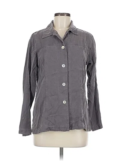 Pre-owned Cut Loose 3/4 Sleeve Button Down Shirt In Gray