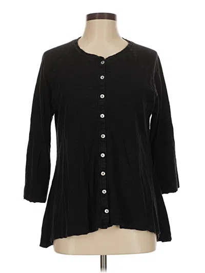 Pre-owned Cut Loose 3/4 Sleeve Top Black Sweetheart Neckline Tops