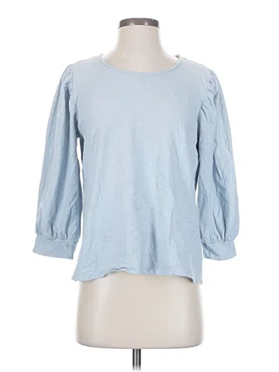 Pre-owned Cut Loose 3/4 Sleeve Top Blue Boatneck Tops