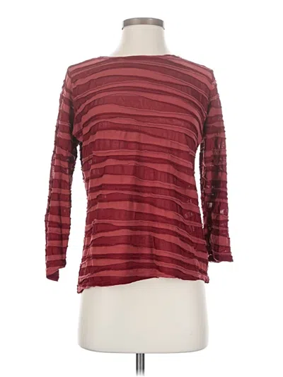 Pre-owned Cut Loose 3/4 Sleeve Top Burgundy Boatneck Tops