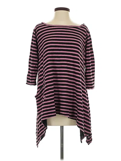 Pre-owned Cut Loose 3/4 Sleeve Top Burgundy Boatneck Tops