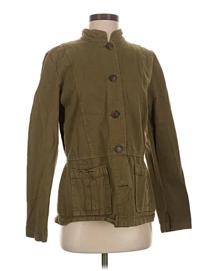 Pre-owned Cut Loose 3/4 Sleeve Top Green Mock Neckline Tops