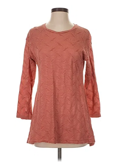 Pre-owned Cut Loose 3/4 Sleeve Top Orange Boatneck Tops