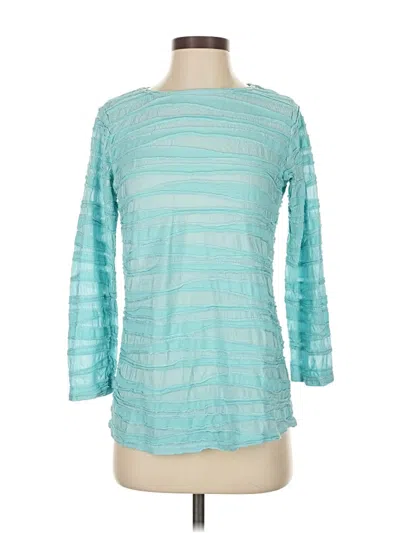 Pre-owned Cut Loose 3/4 Sleeve Top Teal Boatneck Tops In Blue