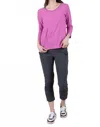 Cut Loose 3/4-sleeve V-tee In Cosmo In Pink